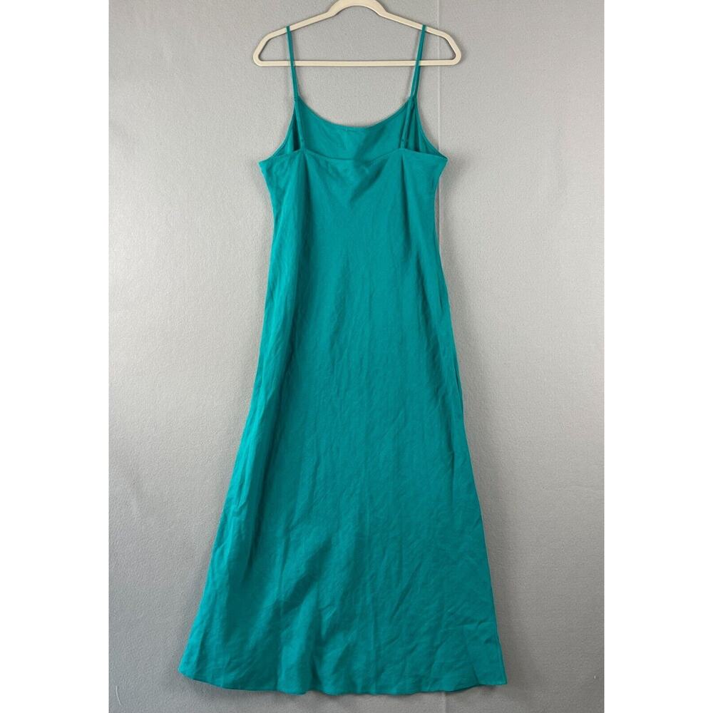 J Crew Gwyneth Linen Maxi Dress Womens 16T Green Coastal Minimal Beach NWT - Picture 10 of 16